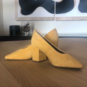 Seychelles Yellow Suede Heels